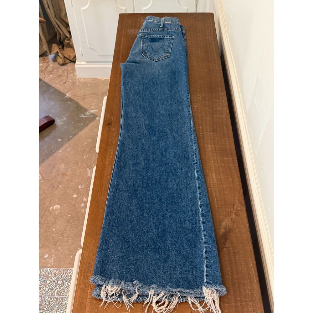 MOTHER The Hustler Roller Heel Fray Jeans 25 Perfect Drug High Rise Wide Leg